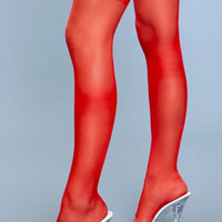 1919 Lace Over It Thigh Highs Red