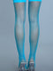 1931 Nylon Fishnet Thigh Highs Turquoise