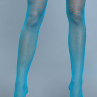 1931 Nylon Fishnet Thigh Highs Turquoise