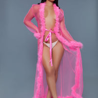 BW1650NP Marabou Robe Neon Pink