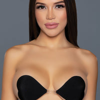 2314 Heart Fabric Bra Adhesive Black