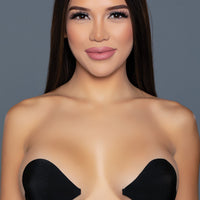 2314 Heart Fabric Bra Adhesive Black