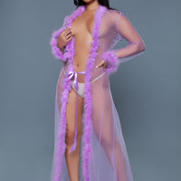 BW1650LAV Marabou Robe Lavender