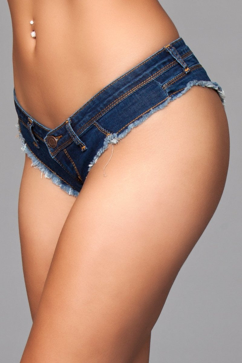 J8BL Buns Out Cheeky Shorts - Dark Wash