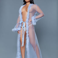 BW1650PW Marabou Robe Periwinkle