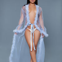 BW1650PW Marabou Robe Periwinkle