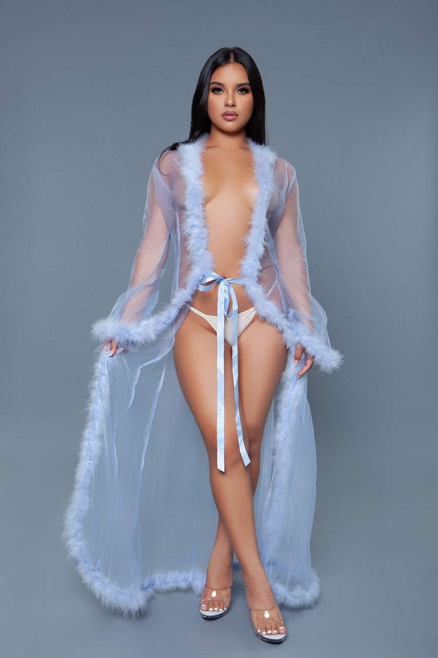 BW1650PW Marabou Robe Periwinkle