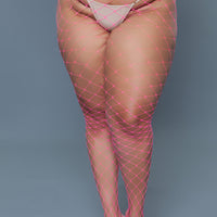 2304 Oversized Fishnet Pantyhose Hot Pink