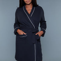 2258 Waffle Robe Black