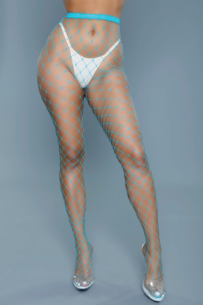 2304 Oversized Fishnet Pantyhose Turquoise