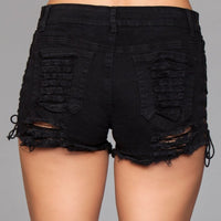 J5BK Looped In Distressed Shorts - Black