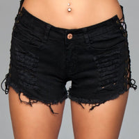 J5BK Looped In Distressed Shorts - Black