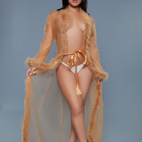 BW1650BZ Marabou Robe Bronze