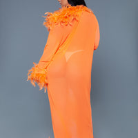 BW834NOR Glamour Robe Neon Orange