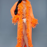 BW834NOR Glamour Robe Neon Orange