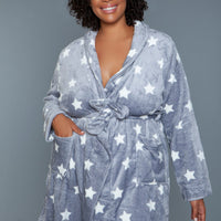 2259 Kaylee Robe Dark Grey White