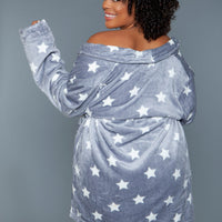 2259 Kaylee Robe Dark Grey White