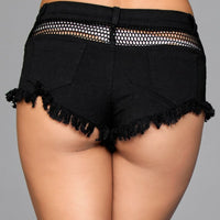 J11BK Such A Catch Denim Shorts - Black