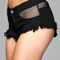 J11BK Such A Catch Denim Shorts - Black