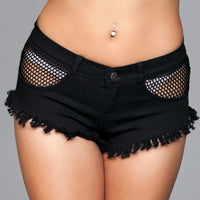 J11BK Such A Catch Denim Shorts - Black