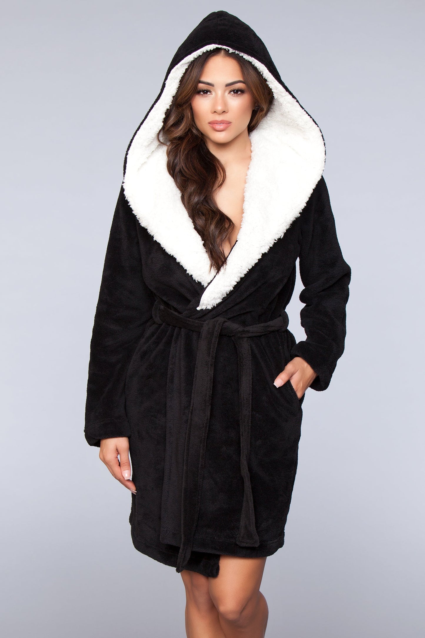 1817 Janet Plush Fleece Color Block Robe