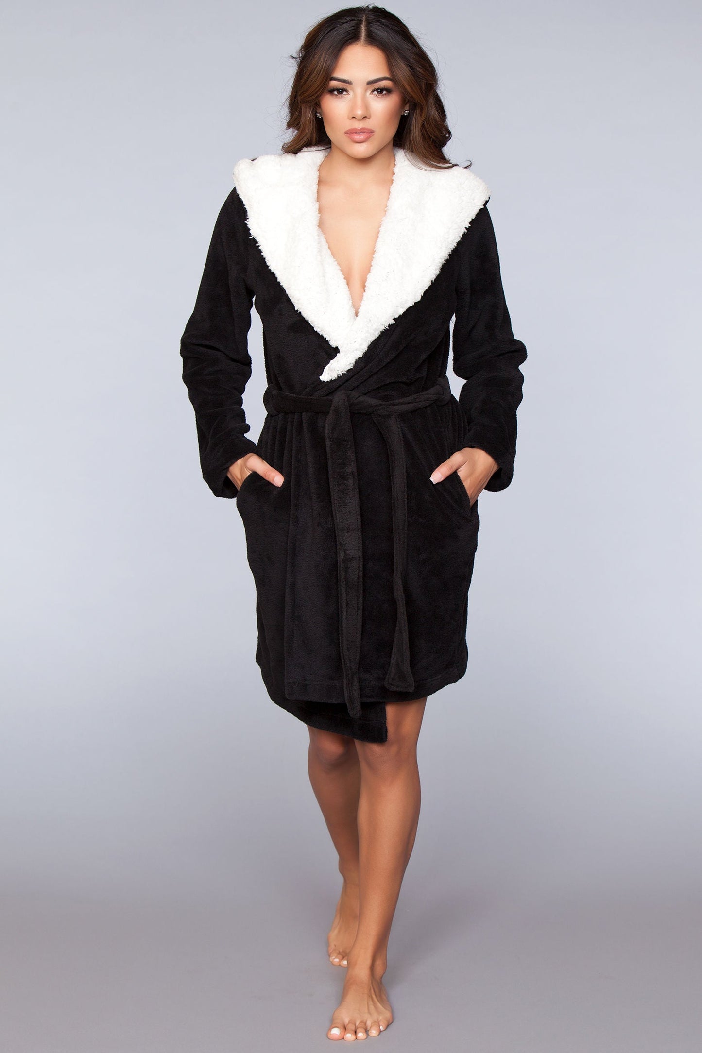 1817 Janet Plush Fleece Color Block Robe