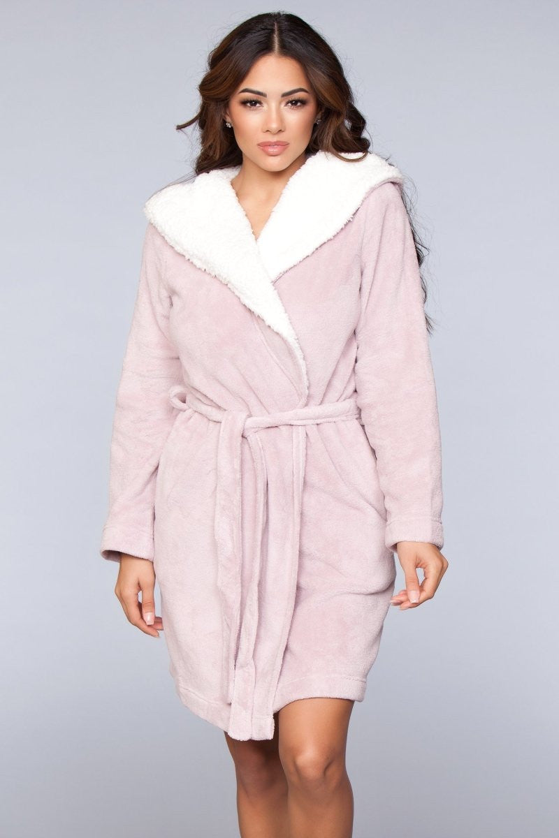 1817 Janet Plush Fleece Color Block Robe