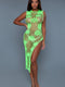 2163 All Night Long Dress Neon Green