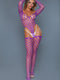 2156 Alluring Fishnet Bodysuit Purple