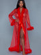 BW1650RD Marabou Robe Red