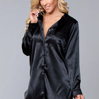 BW1788BK Kimberly Satin Sleepshirt