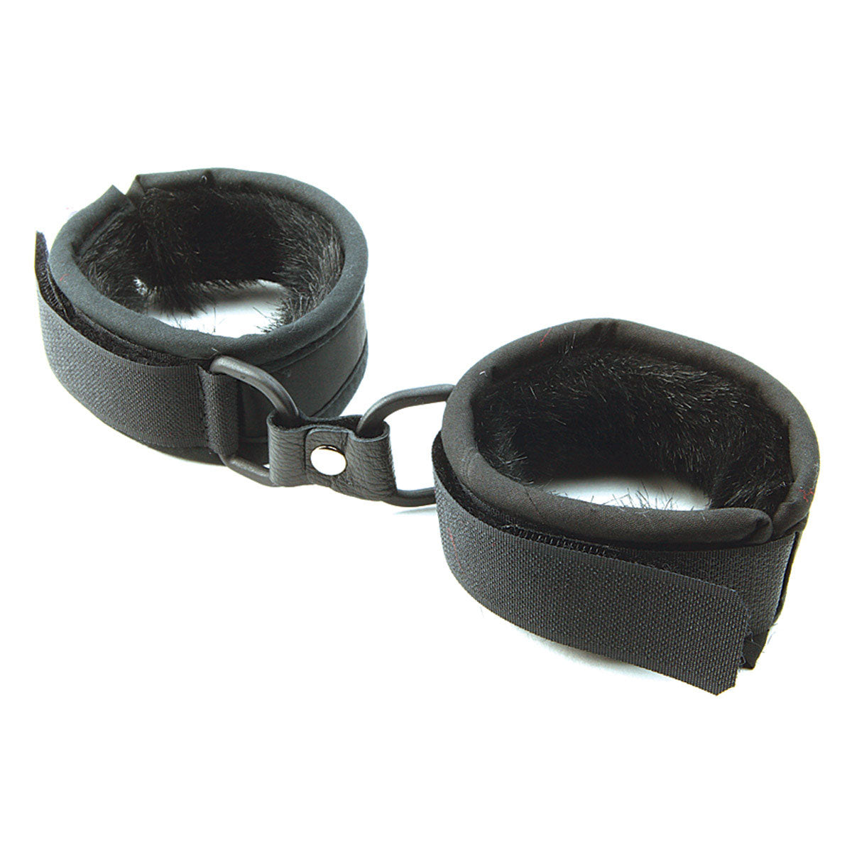 Mink Faux Fur Handcuffs - Black