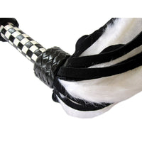 Suede and Fluff MINI Flogger - 18" - White/Black