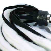 Suede and Fluff MINI Flogger - 18" - White/Black