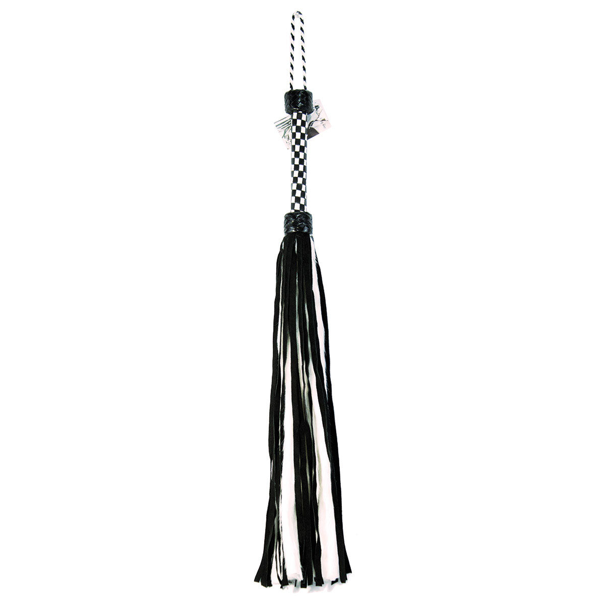 Suede and Fluff Flogger - White/Black