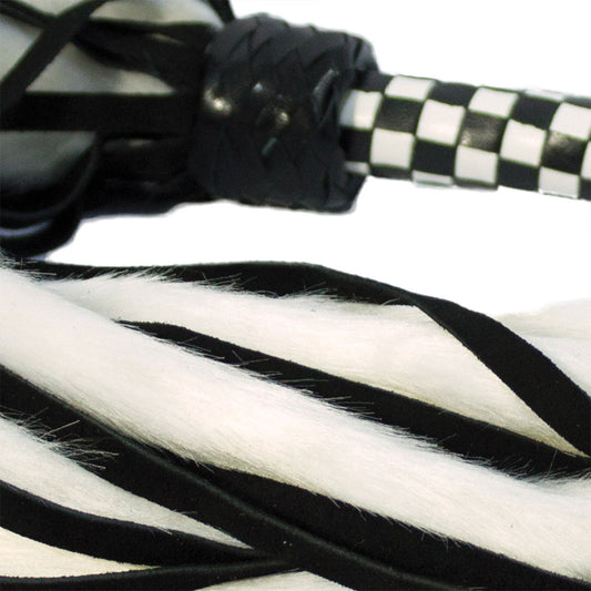 Suede and Fluff Flogger - White/Black