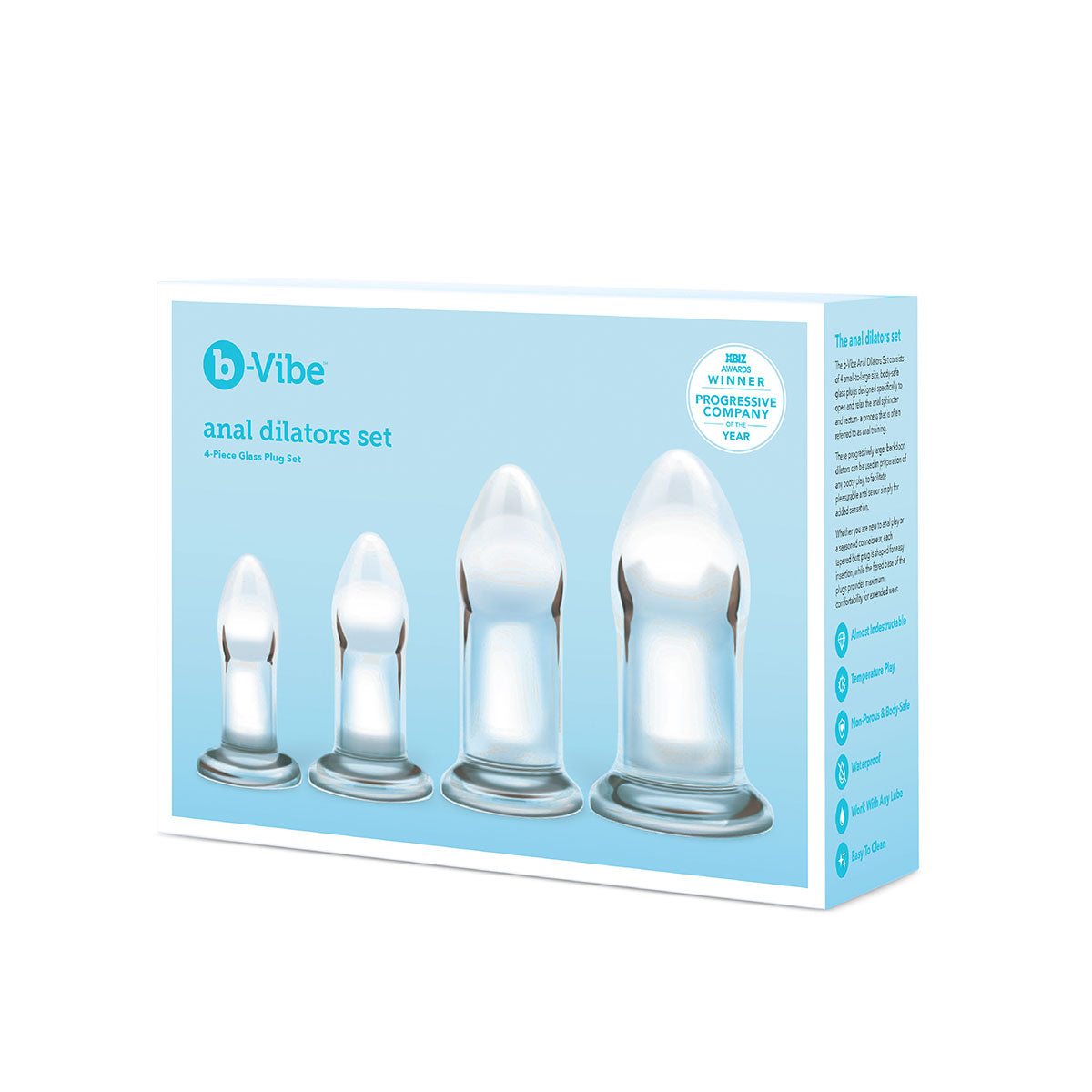 B-Vibe Glass Anal Dilators Set