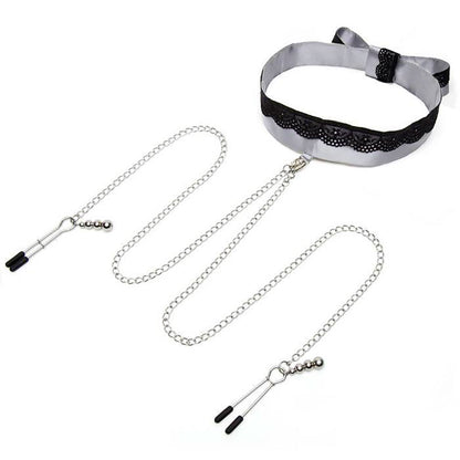 Fifty Shades Play Nice Satin Collar & Nip Clamps