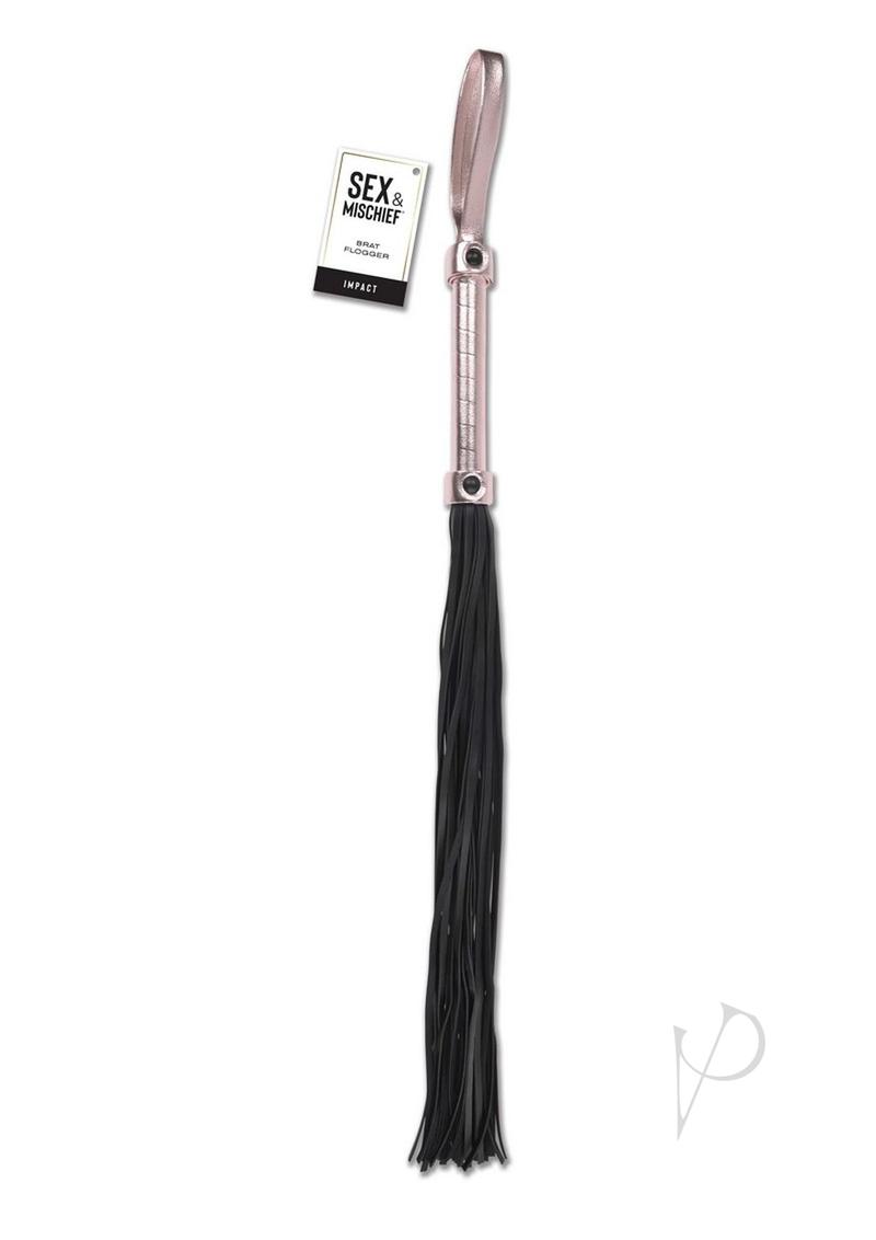 Sandm Brat Flogger Black/ Rose Gold