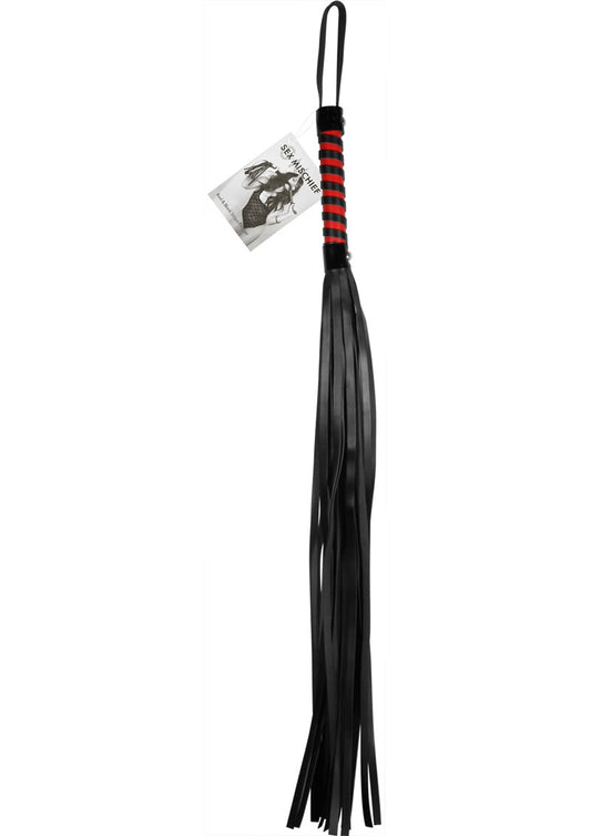 Sandm Red and Black Stripe Flogger