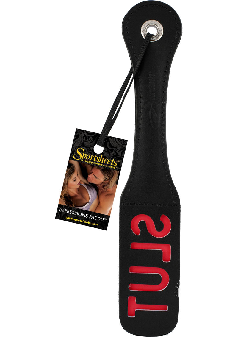 12 Leather Slut Impression Paddle