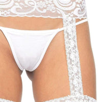 Sheer Thi Hi Lace Garter Belt Os Wht