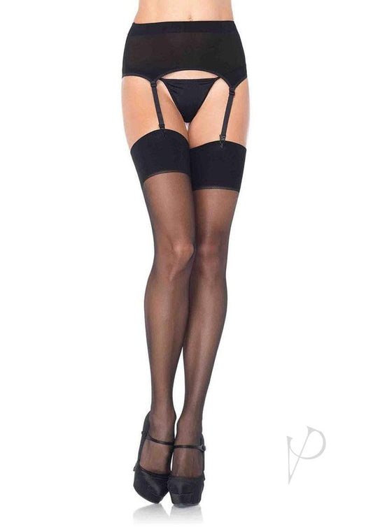 Spandex Garter and Stocking Set Os Black