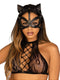 Vegan Leather Studded Cat Mask Os Blk