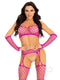 Net Crop Garter Stocking Gloves Os Fuch