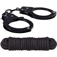 Sinful Metal Cuffs W/keys Love Rope Blac