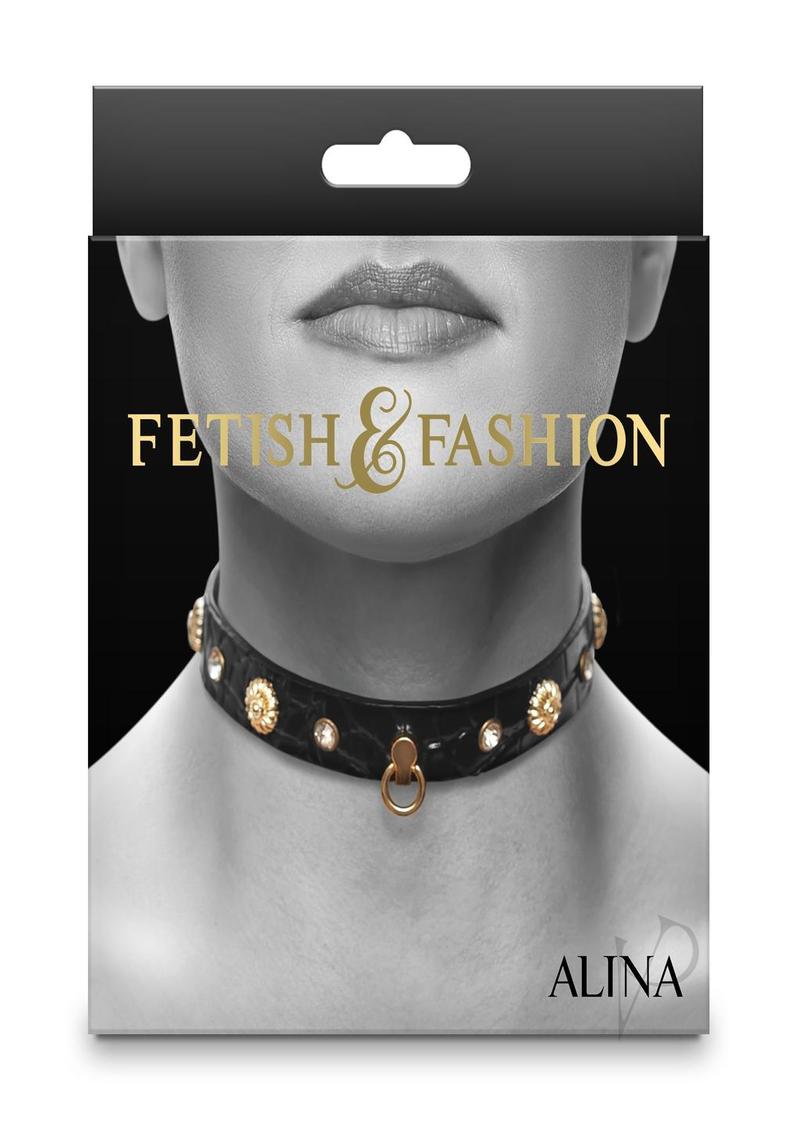 Fetish Fashion Alina Collar Blk/gld