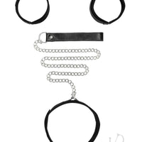 Ouch Velcro Collar Leash Hand Cuffs Blk