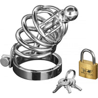 Ms Asylum 4 Ring Locking Chastity Cage