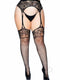 Rhinestone Stocking Garter 1x-2x Black